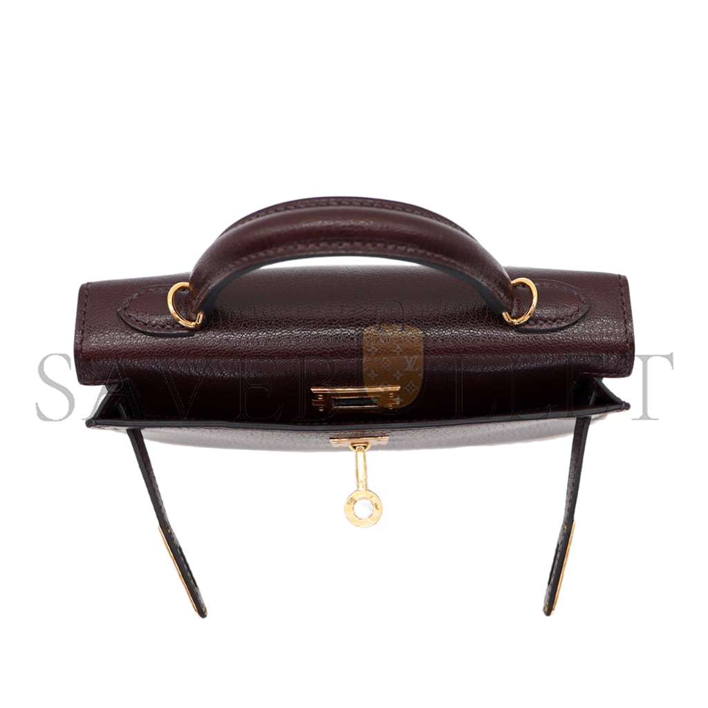 HERMÈS MASTER KELLY II SELLIER MINI ROUGE SELLIER CHEVRE LEATHER GOLD HARDWARE (19*12*5.5cm) 